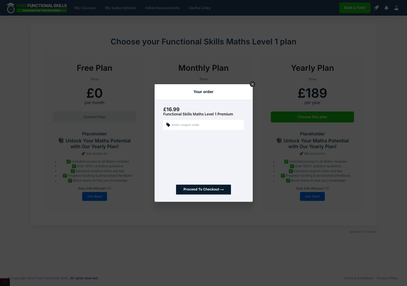 Add any coupon codes (if applicable), Click on Proceed To Checkout